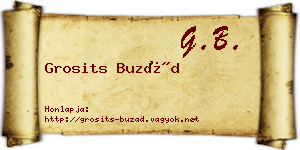 Grosits Buzád névjegykártya